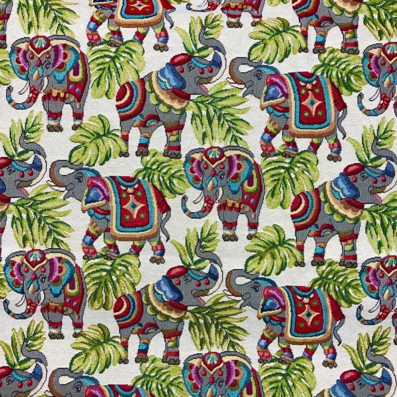Tapestry Fabric Indian Elephant Upholstery Furnishings Curtains 140cm Wide 3 Tapestry Fabric Indian Elephant Upholstery Furnishings Curtains 140cm Wide
