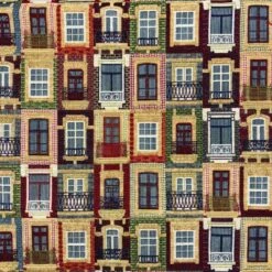 Tapestry Fabric Lisbon Buildings Upholstery Furnishings Curtains 140cm Wide
