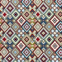 Tapestry Fabric Little Aztec Diamonds Upholstery Furnishings Curtains 140cm Wide