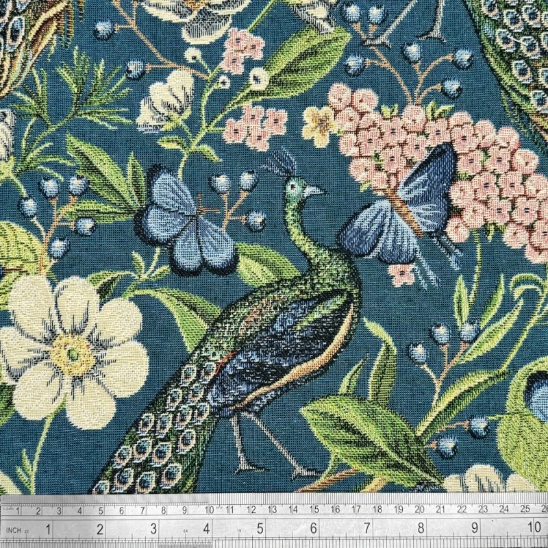 Tapestry Fabric Peacock Chique Upholstery Furniture 140cm Wide 4 Tapestry Fabric Peacock Chique Upholstery Furniture 140cm Wide - Image 2