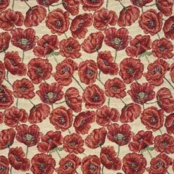 Tapestry Fabric Poppies Floral Flower Upholstery Curtains Furniture 140cm Wide