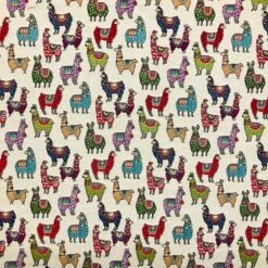 Tapestry Fabric Small Llama Alpaca Upholstery Furnishings Curtains 140cm Wide