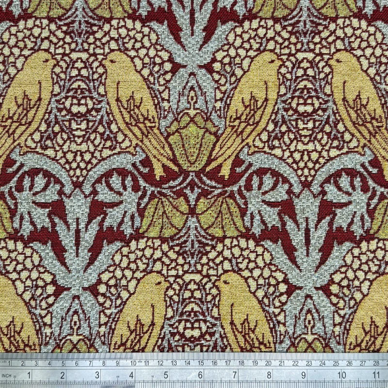 Tapestry Fabric Voysey Birds Damask Look Floral Bird Upholstery Curtain 4 Tapestry Fabric Voysey Birds Damask Look Floral Bird Upholstery Curtain - Image 2