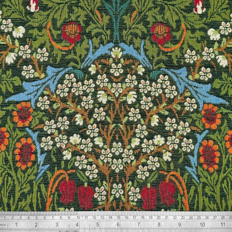 Tapestry Fabric William Morris Blackthorne Floral Flower Damask Leaf 140cm Wide 4 Tapestry Fabric William Morris Blackthorne Floral Flower Damask Leaf 140cm Wide - Image 2