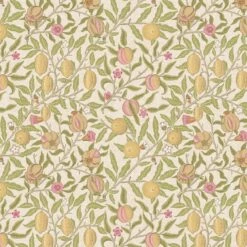 Teflon Coated 100% Digital Cotton Fabric Panama William Morris Pomegranate 140cm Wide