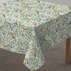 Teflon Coated Panama Fabric Cotton Rich Canvas Bosco Woodland Animals 140cm Wide