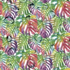 Teflon Coated Panama Fabric Cotton Rich Canvas Monstera Summer Leaves 140cm Wide -OHSEWCRAFTY teflon coated panama fabric cotton rich canvas monstera summer leaves 140cm wide 2