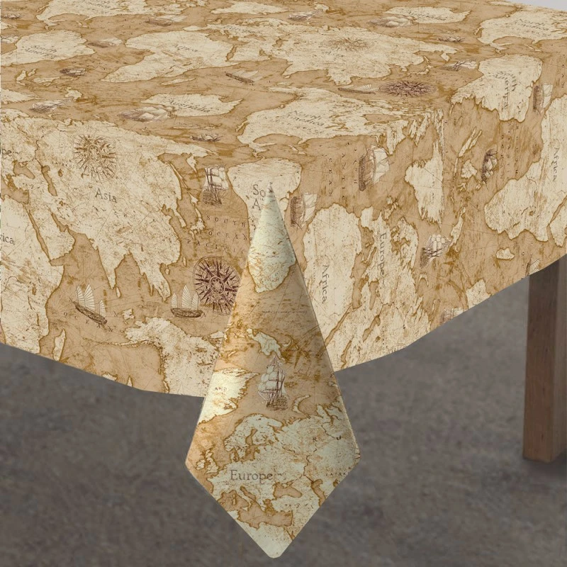 Teflon Coated Panama Fabric Cotton Rich Canvas Printed Vintage Atlas 140cm Wide 3 Teflon Coated Panama Fabric Cotton Rich Canvas Printed Vintage Atlas 140cm Wide