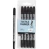 Textile Markers Felt Tip Black 2.3mm & 3.6mm Tip 6pcs Water Based Permanent -OHSEWCRAFTY textile markers felt tip black 23mm 36mm tip 6pcs water based permanent