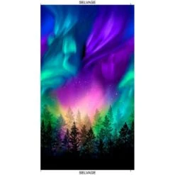 Timeless Treasures Fabric Aurora 24" Panel Winter Cotton Digital 60cm X 112cm