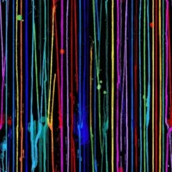 Timeless Treasures Fabric Bright Dripping Paint Stripes Cotton Digital 112cm Wide