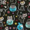 Timeless Treasures Fabric Cat Skeletons & Fishbowls Halloween Cotton 112cm Wide 1 Timeless Treasures Fabric Cat Skeletons & Fishbowls Halloween Cotton 112cm Wide -OHSEWCRAFTY timeless treasures fabric cat skeletons fishbowls halloween cotton 112cm wide