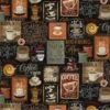 Timeless Treasures Fabric Coffee Collage Cafe Vintage Cotton Digital 112cm Wide -OHSEWCRAFTY timeless treasures fabric coffee collage cafe vintage cotton digital 112cm wide