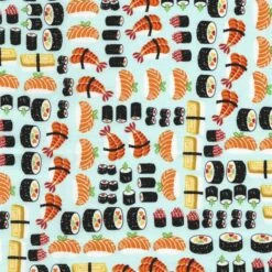 Timeless Treasures Fabric I Love Sushi Japanese Food Fish Cotton 112cm Wide