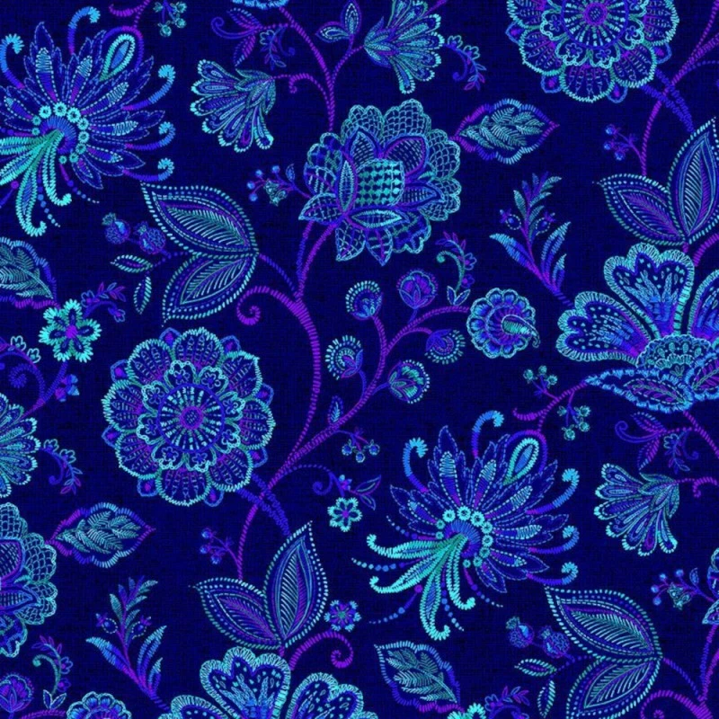 Timeless Treasures Fabric Large Jacobean Floral Flower Cotton Digital 112cm Wide 3 Timeless Treasures Fabric Large Jacobean Floral Flower Cotton Digital 112cm Wide