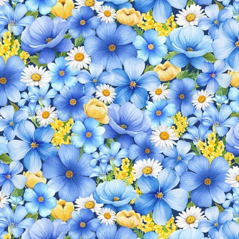Timeless Treasures Fabric Medium Packed Floral Flowers Cotton Digital 112cm Wide 3 Timeless Treasures Fabric Medium Packed Floral Flowers Cotton Digital 112cm Wide