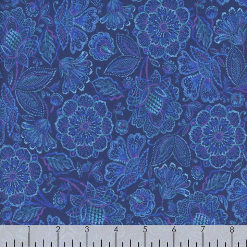 Timeless Treasures Fabric Packed Jacobean Floral Cotton Digital 112cm Wide 4 Timeless Treasures Fabric Packed Jacobean Floral Cotton Digital 112cm Wide - Image 2