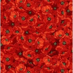 Timeless Treasures Fabric Packed Poppies Cotton Digital 112cm Wide