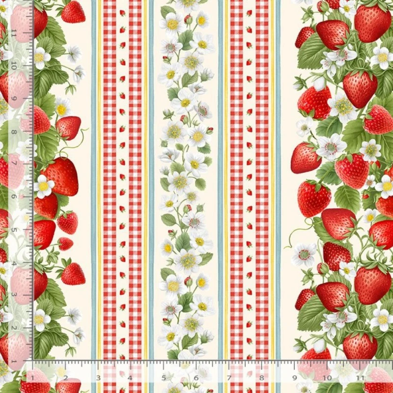 Timeless Treasures Fabric Sweet Berry 11" Stripe Cotton Digital 112cm Wide 4 Timeless Treasures Fabric Sweet Berry 11" Stripe Cotton Digital 112cm Wide - Image 2