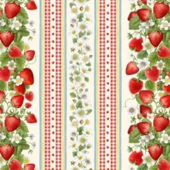 Timeless Treasures Fabric Sweet Berry 11" Stripe Cotton Digital 112cm Wide