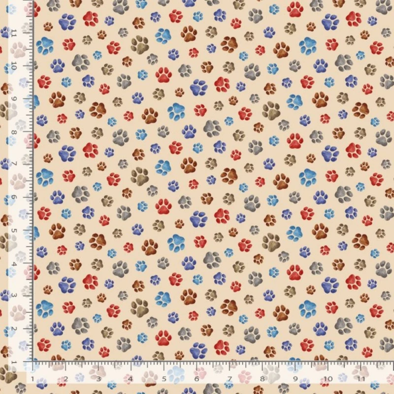Timeless Treasures Fabric Tossed Dogs Paw Prints Cotton Digital 112cm Wide 4 Timeless Treasures Fabric Tossed Dogs Paw Prints Cotton Digital 112cm Wide - Image 2