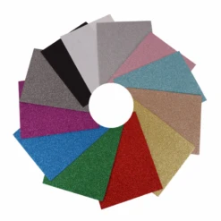 Trimits 12 X Glitter Acrylic Felt 23 X 30cm Assorted Colours