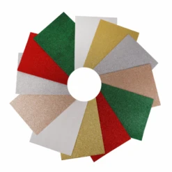 Trimits 12 X Glitter Acrylic Felt 23 X 30cm Christmas Assorted Colours