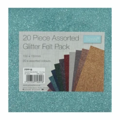 Trimits 20 X Glitter Acrylic Felt 15 X 15cm Assorted Colours -OHSEWCRAFTY trimits 20 x glitter acrylic felt 15 x 15cm assorted colours 4