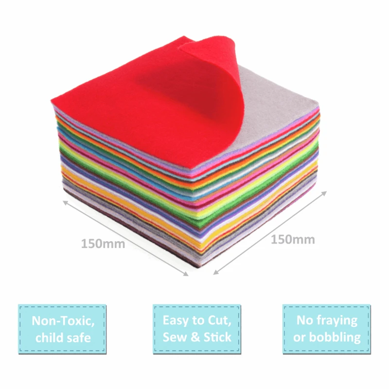 Trimits 42 X Acrylic Felt 15 X 15cm Assorted Colours 4 Trimits 42 X Acrylic Felt 15 X 15cm Assorted Colours - Image 2