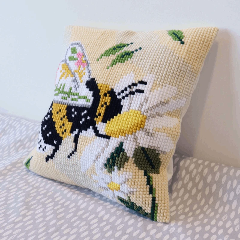 Trimits Cross Stitch Cushion Kits Floral, Bee, Owl 4 Trimits Cross Stitch Cushion Kits Floral, Bee, Owl - Image 2