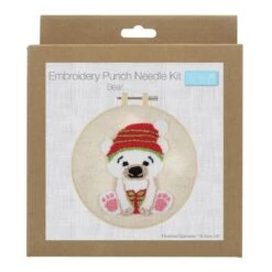 Trimits Punch Needle Kits Embroidery Yarn And Hoop Christmas Festive