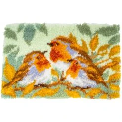 Vervaco 3 Robins Latch Hook Rug Kit – DIY Craft For Beginners (55x36cm)