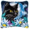 Vervaco Cat In The Night Latch Hook Cushion Kit – Easy DIY Craft (40x40cm) -OHSEWCRAFTY vervaco cat in the night latch hook cushion kit easy diy craft 40x40cm