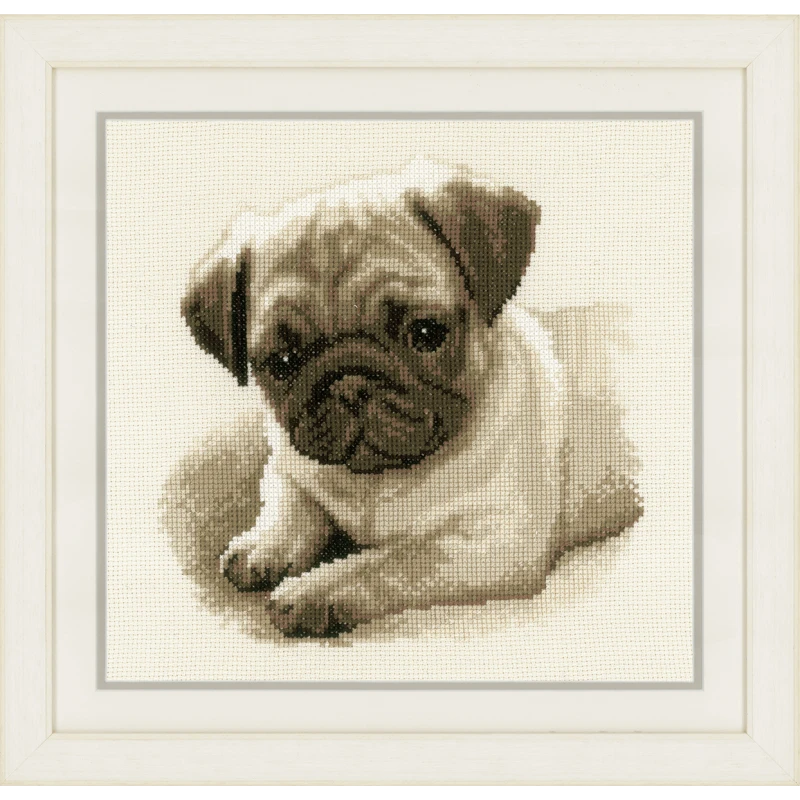 Vervaco Counted Cross Stitch Kit Dog Pug 21cm X 21cm 3 Vervaco Counted Cross Stitch Kit Dog Pug 21cm X 21cm