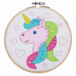 Vervaco Embroidery Kit With Hoop Toucan,Unicorn,Elephant,Cactus Or Butterfly