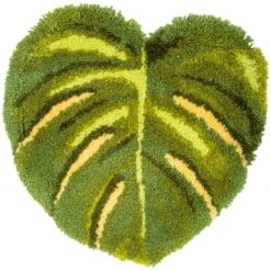 Vervaco Green Leaf Latch Hook Rug Kit – DIY Nature Craft (55x57cm)