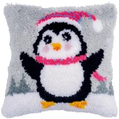 Vervaco Penguin Latch Hook Cushion Kit – DIY Craft For Winter Decor