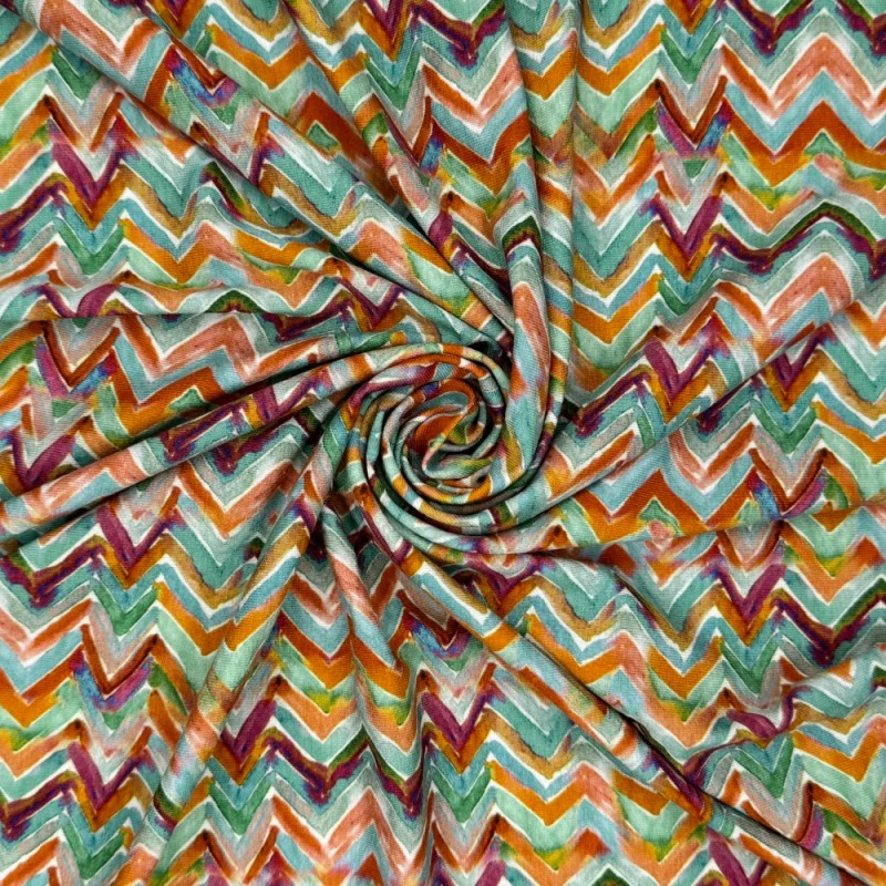 Viscose Jersey Fabric Florence Chevrons Digitally Printed 150cm Wide 5 Viscose Jersey Fabric Florence Chevrons Digitally Printed 150cm Wide - Image 3