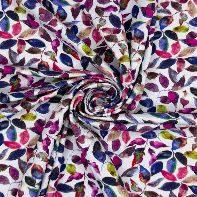 Viscose Jersey Fabric Verona Leaves Digitally Printed 150cm Wide 5 Viscose Jersey Fabric Verona Leaves Digitally Printed 150cm Wide - Image 3