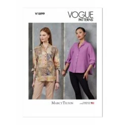 Vogue Pattern V1899 Misses' Shirts By Marcy Tilton Womens Clothing Top Tshirt