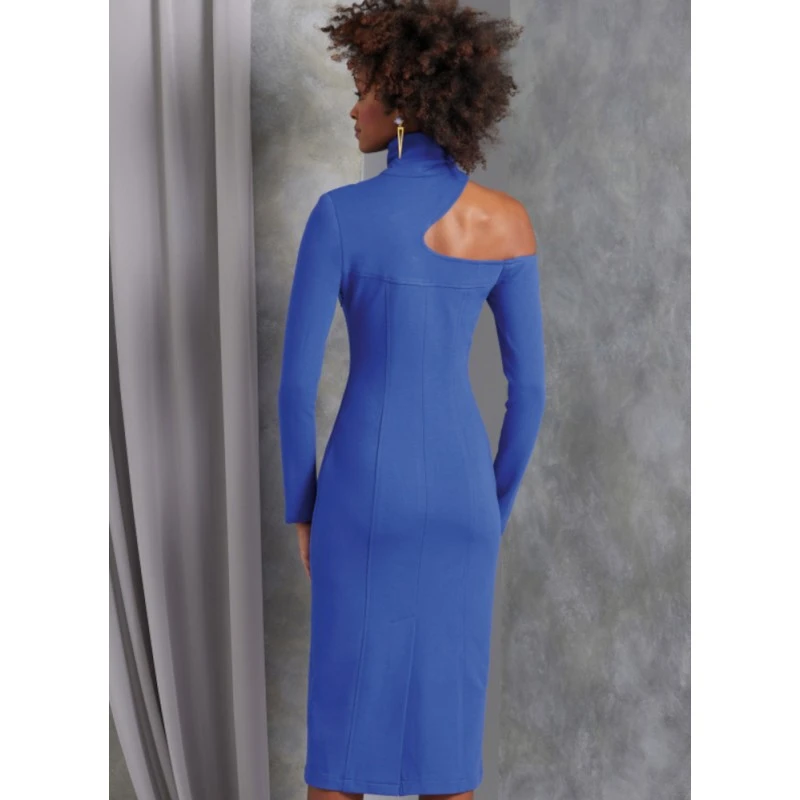 Vogue Patterns V1969 Misses' Cut-Out Shoulder Knit Dresses Long Or Short Sleeves 5 Vogue Patterns V1969 Misses' Cut-Out Shoulder Knit Dresses Long Or Short Sleeves - Image 3