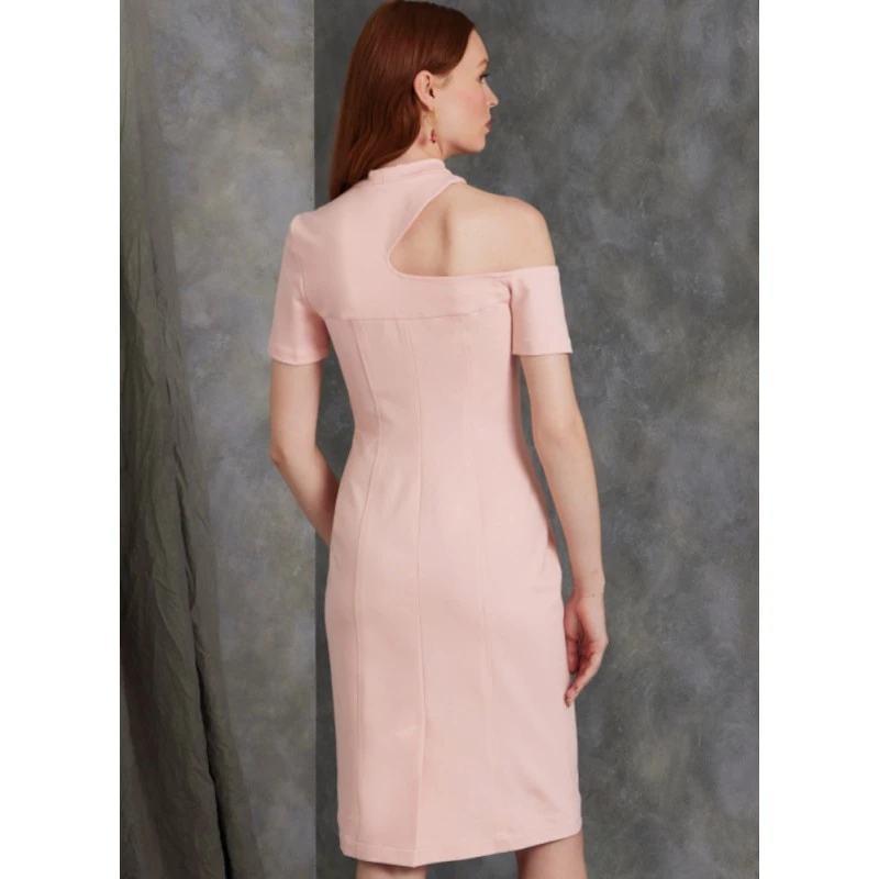 Vogue Patterns V1969 Misses' Cut-Out Shoulder Knit Dresses Long Or Short Sleeves 6 Vogue Patterns V1969 Misses' Cut-Out Shoulder Knit Dresses Long Or Short Sleeves - Image 4