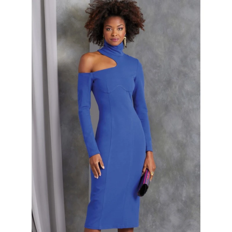 Vogue Patterns V1969 Misses' Cut-Out Shoulder Knit Dresses Long Or Short Sleeves 9 Vogue Patterns V1969 Misses' Cut-Out Shoulder Knit Dresses Long Or Short Sleeves - Image 7