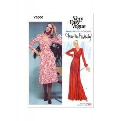 Vogue Patterns V2000 Misses’ Vintage 70s DVF Wrap Dress By Diane Von Furstenberg