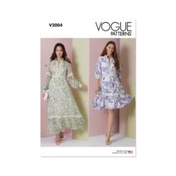 Vogue Patterns V2004 Misses’ Lined Dress With Raglan Sleeves In Two Lengths