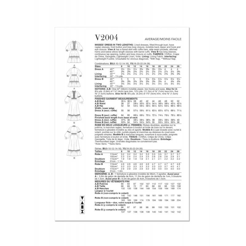 Vogue Patterns V2004 Misses’ Lined Dress With Raglan Sleeves In Two Lengths 9 Vogue Patterns V2004 Misses’ Lined Dress With Raglan Sleeves In Two Lengths - Image 7
