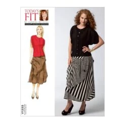Vogue Sewing Pattern V1333 Women's Loose Blouse And Gathered Skirt