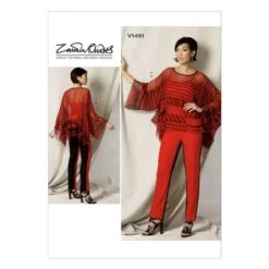 Vogue Sewing Pattern V1491 Women's Handkerchief Tunic And Two Tone Trousers