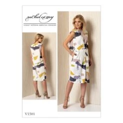 Vogue Sewing Pattern V1501 Women's Mock Tuck Pleated Dress