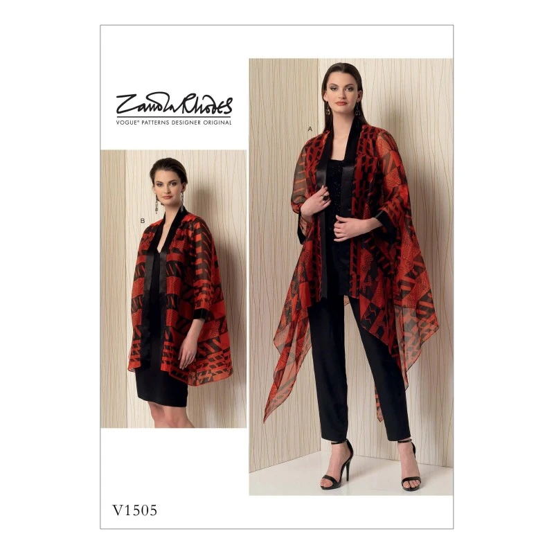 Vogue Sewing Pattern V1505 Women's Loose Fit Kimono Style Jacket Cardigan 3 Vogue Sewing Pattern V1505 Women's Loose Fit Kimono Style Jacket Cardigan